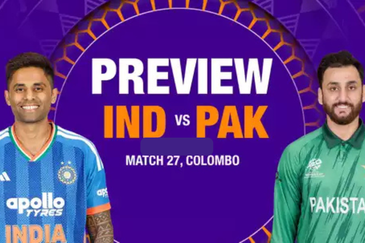 India and Pakistan players during a T20 World Cup match