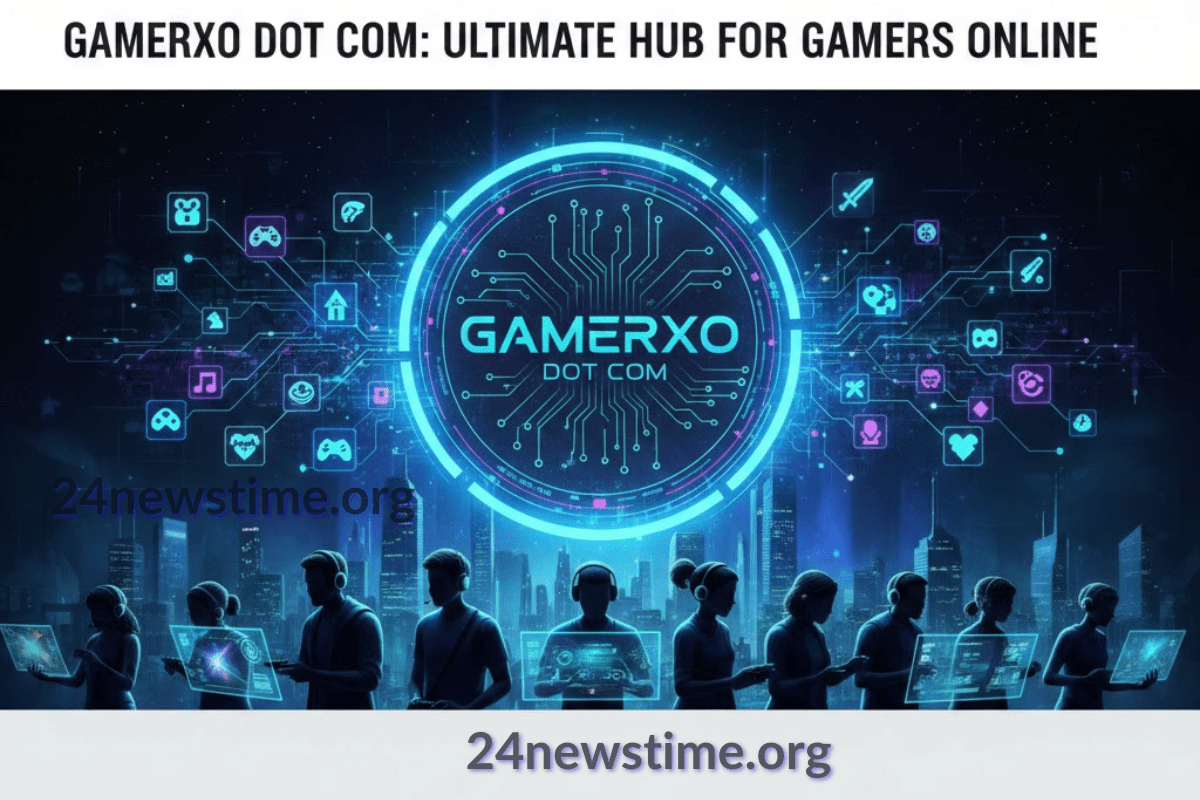 Gamerxo Dot Com homepage displayed on a gaming laptop