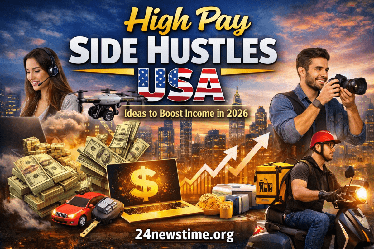 Young professional working on a laptop while managing a side hustle