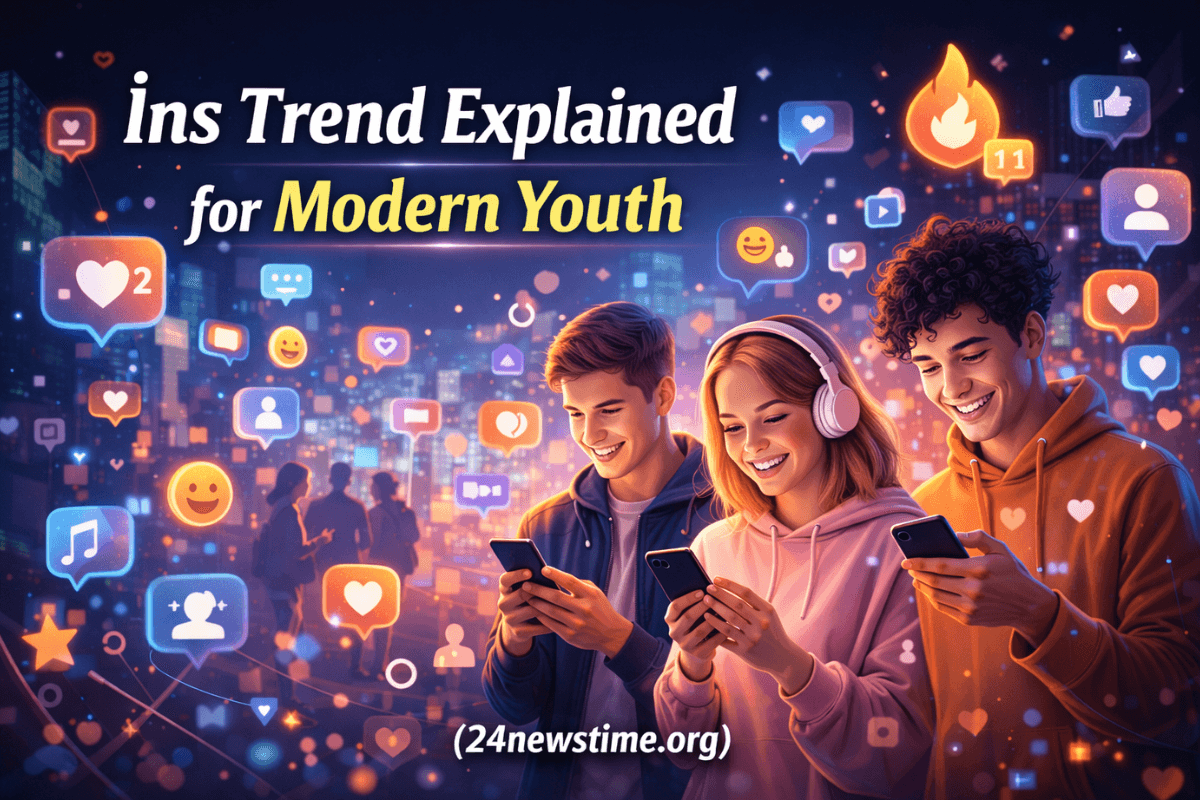 Young creatives discussing digital identity around the word i̇ns