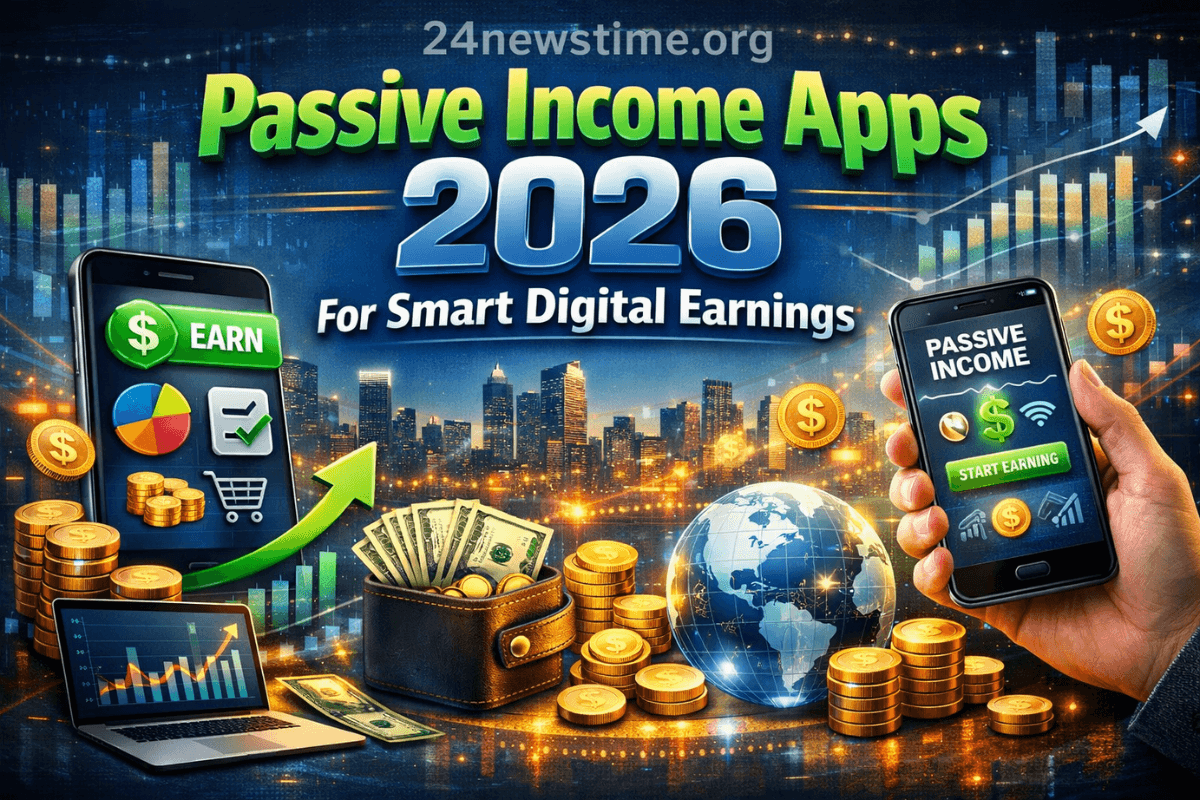 Smartphone displaying passive income apps for earning money