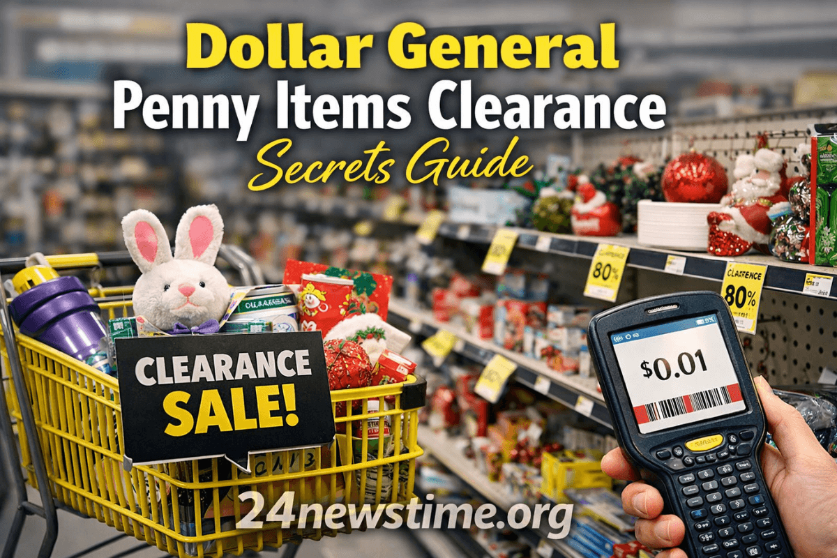 Dollar General store shelf with hidden penny clearance items